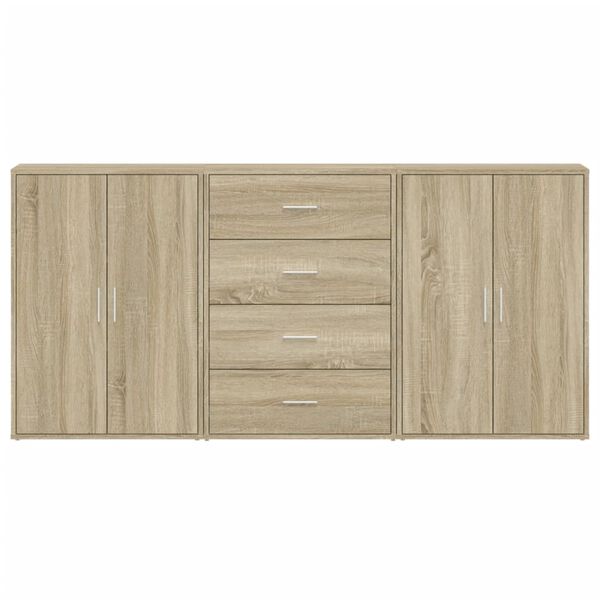 vidaXL Sideboard Sonoma Oak Engineered Wood Medium Storage Sideboard