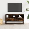 vidaXL TV Cabinet Smoked Oak Engineered Wood, Metal TV Cabinet