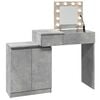 vidaXL Dressing Table Concrete gray Engineered wood, glass Standard