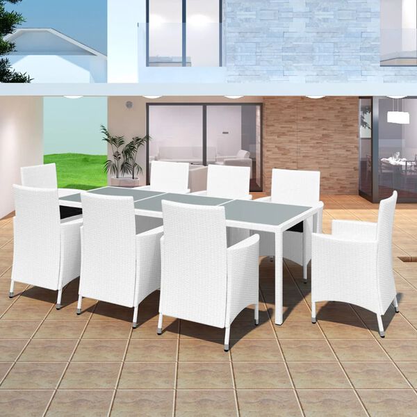 vidaXL Outdoor Furniture Set Cream White