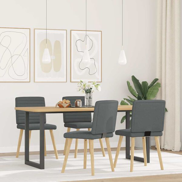vidaXL Dining Chair Set of 4 Dark Grey