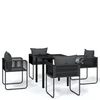 vidaXL Garden Dining Set Black