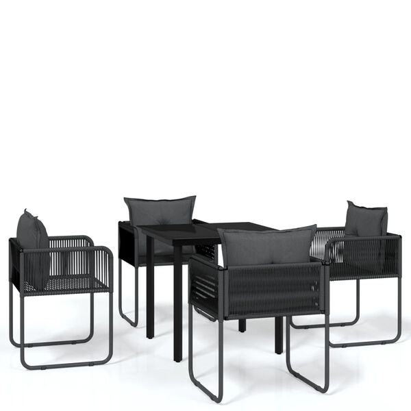 vidaXL Garden Dining Set Black