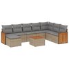 vidaXL Garden Sofa Set Beige PE Rattan 9 Piece Modular Garden Sofa Set