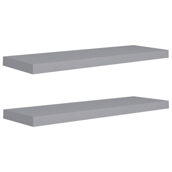 vidaXL Wall Shelf Set of 2 Grey Honeycomb MDF, Metal 2 pieces, Medium