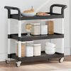vidaXL 3-Tier Trolley Black 30.3"x13.4"x28.3" Aluminum