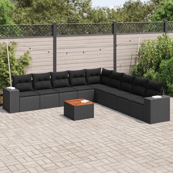 vidaXL Garden Sofa Set Black