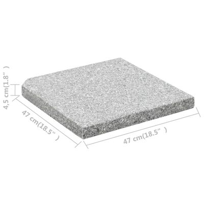 vidaXL Umbrella Weight Plates 4 pcs Gray Granite Square 220.5 lb