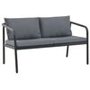 vidaXL Sofa Dark Grey Frame, Light Grey Cushions Aluminum, 100% Polyester