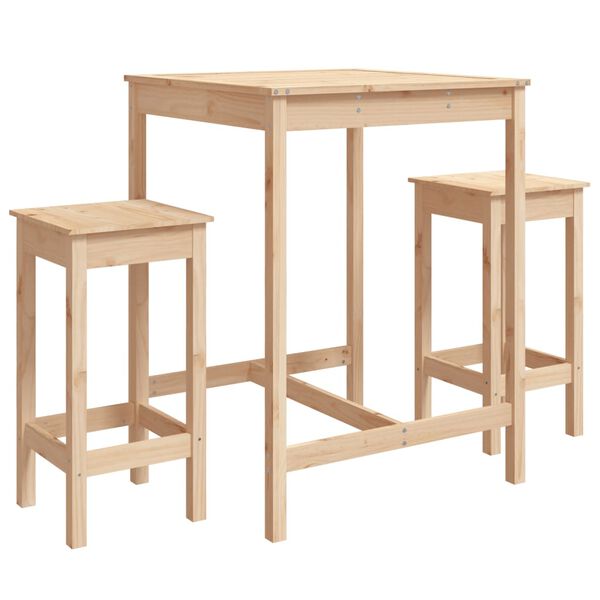 vidaXL Garden Bar Set Brown Solid pine wood Standard Durable