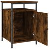vidaXL Bedside Cabinet Smoked Oak Engineered Wood, Iron Compact