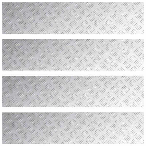 vidaXL Stair Tread Rectangular 4 pcs Silver 35.43 x 7.87 in Aluminium
