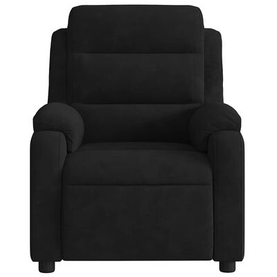 Front view of black reclining armchair