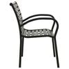 vidaXL Garden Chair Set of 2 Black Steel with powder-coated finish, WPC