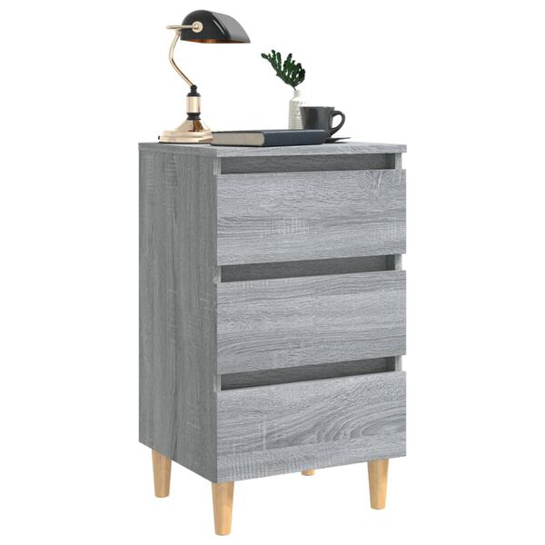 vidaXL Bed Cabinet Grey Sonoma Engineered wood Bed Cabinet Rectangular