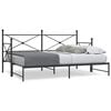 vidaXL Daybed With Trundle Black Steel 31.5 x 79 in