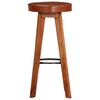 vidaXL Bar Chair Set of 2 Natural wood, Brown leather