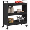 vidaXL Kitchen Trolley Black 27.6"x11.8"x32.3" Engineered Wood
