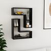 vidaXL Wall Shelf Set of 2 Black Engineered wood Medium Wall mounting
