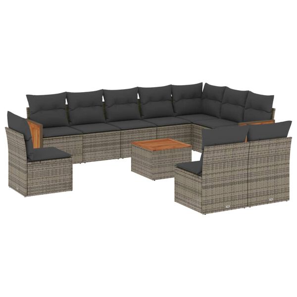 vidaXL Garden Sofa Set Grey, Dark Grey