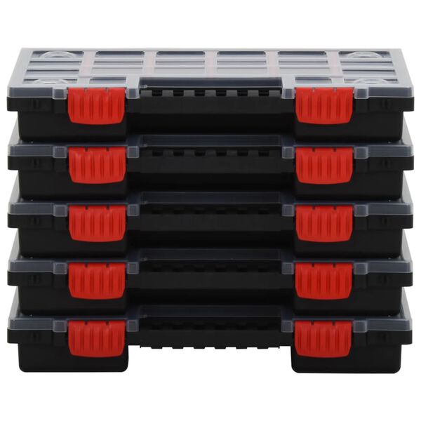 vidaXL Assortment Boxes 10 pcs 13.6x9.8x2.0" Polypropylene