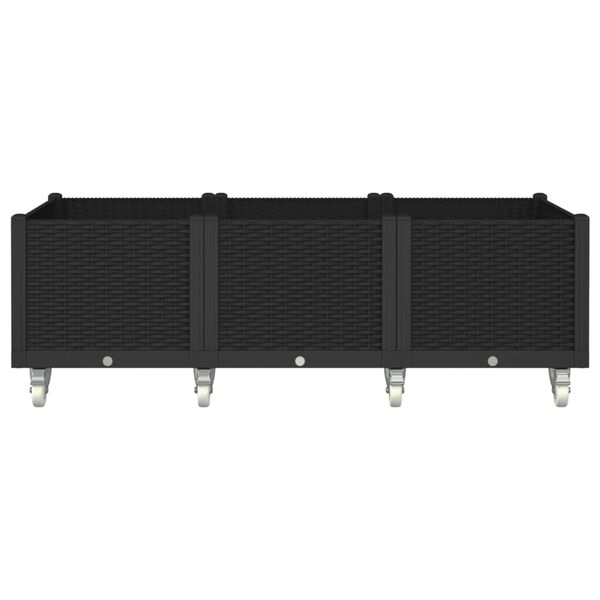 vidaXL Garden Planter Black Polypropylene Large Portable