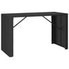 vidaXL Bar Table With Glass Top Black Poly Rattan Large Bar Table