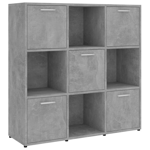 vidaXL Book Cabinet Concrete grey Engineered wood Medium Book Cabinet