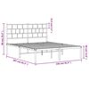 vidaXL Metal Bed Frame White Powder-coated steel King Size
