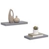 vidaXL Wall Shelf Set of 2 Grey Honeycomb MDF, metal 19.7 x 9.1 in