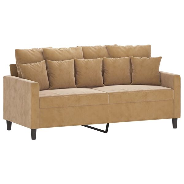 vidaXL Sofa Set Brown Velvet (100% polyester), metal, textilene, plywood