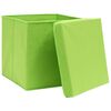 vidaXL Storage Boxes with Covers 10 pcs 11"x11"x11" Green