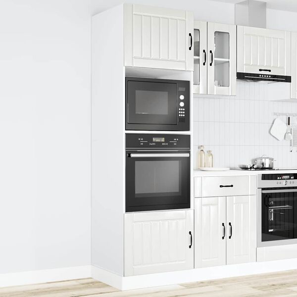vidaXL Oven Cabinet Set of 2 Gloss White Engineered wood Compact