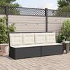 vidaXL Reclining Patio Bench Black and Cream White