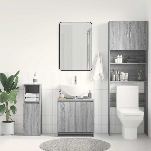 vidaXL Bathroom Cabinet Gray Sonoma Engineered wood Medium