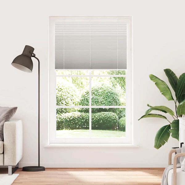 vidaXL Pleated Blind Light grey 100% Polyester 45.3x78.7 in