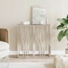 vidaXL Console Table Silver Stainless Steel, Tempered Glass