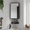 vidaXL Corner Bathroom Mirror Cabinet Black