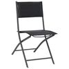 vidaXL Outdoor Chair Set of 2 Black Powder-coated steel, Textilene