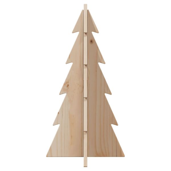 vidaXL Wooden Christmas Tree Natural wood Solid pinewood Small