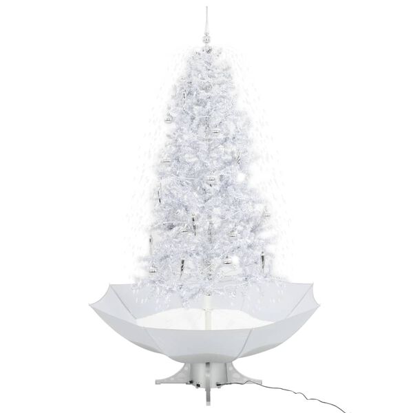 vidaXL Snowing Christmas Tree White and Silver