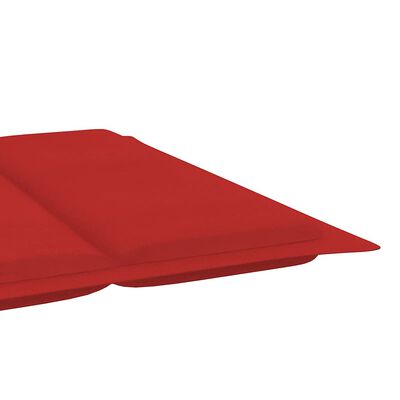 Close-up of red fabric edge/corner of lounge fabric material
