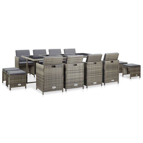 vidaXL Outdoor Dining Set Grey