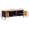 vidaXL TV Cabinet Rough mango wood, black Solid rough mango wood, iron