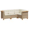 vidaXL Garden Sofa Set Beige, Cream White