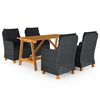 vidaXL Dining Set Dark grey, Black