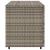 vidaXL Garden Storage Cabinet Grey PE Rattan, Powder-Coated Steel Medium