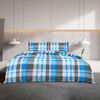 vidaXL Duvet Cover Set Blue and Gray 100% Cotton 79 x 79 in