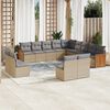vidaXL Garden Sofa Set Beige PE rattan Large Modular Garden Sofa Set