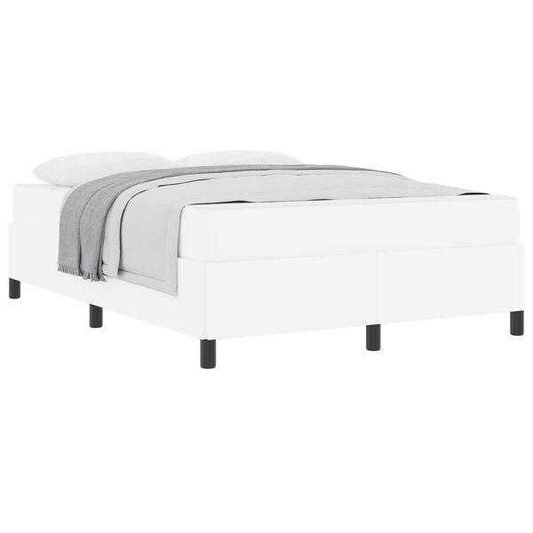 vidaXL Bed Frame with Mattress White 62.99 x 78.74 in Fabric